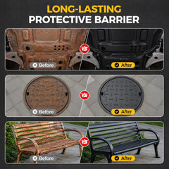 aididan applied to metal gate before and after illustrating corrosion protection