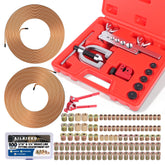 Ailbiuko front packaging showing complete 100-piece brake line kit and tools