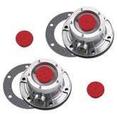 Ailbiuko front view of two aluminum hub caps showing complete kit and fit