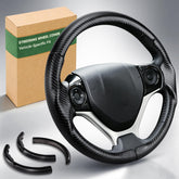 Aimato front view of steering wheel cover showing fit and factory-like finish