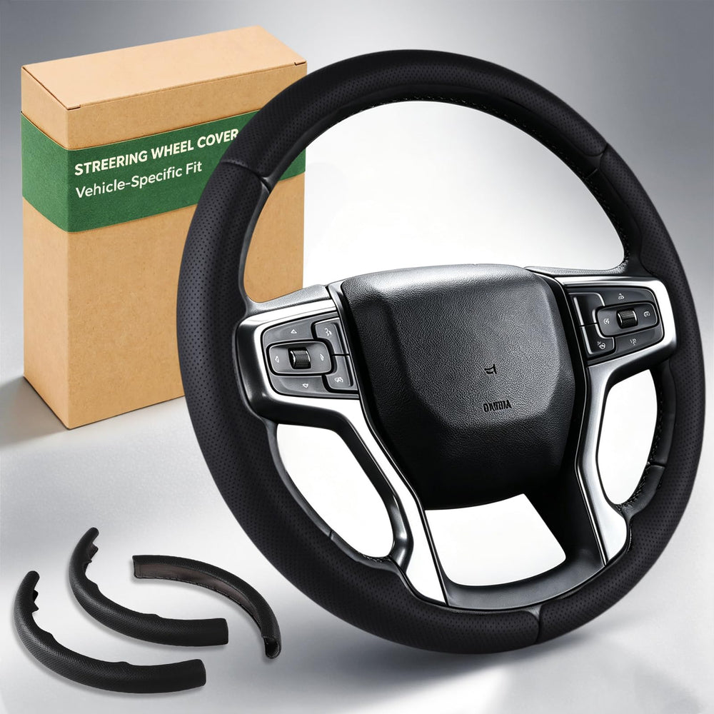 Aimato front view on Chevy steering wheel showing precise factory-like fit