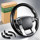 Aimato front view of steering wheel cover showing precise fit and stylish look