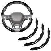 Aimato front view showing black carbon fiber cover improving steering grip