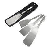 AINARETT front view of 3-pack blades showing sizes and durable finish for reliable replacements
