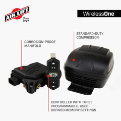 Air Lift compressor and powdercoated EZ Mount bracket detail demonstrating sturdy construction