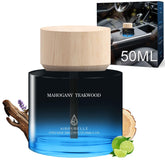 AirPurelle front bottle view showing elegant mahogany teakwood scent benefit