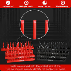 AIUITIO close-up of labeled posts for instant socket size identification and organization