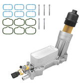 AIWGIW front view of aluminum oil filter housing showing robust construction and exact fit