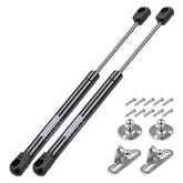AiYiGu front view of two packaged 12-inch gas struts showing clean finish and included brackets for easy installation