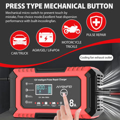 AIYONFEI closeup of specification label and safety icons for confident setup