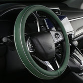 ALEMODR front view of green leather cover showing full design and improved grip