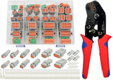 ALFOCI full kit layout showing connectors, contacts, seals, and crimper for complete builds