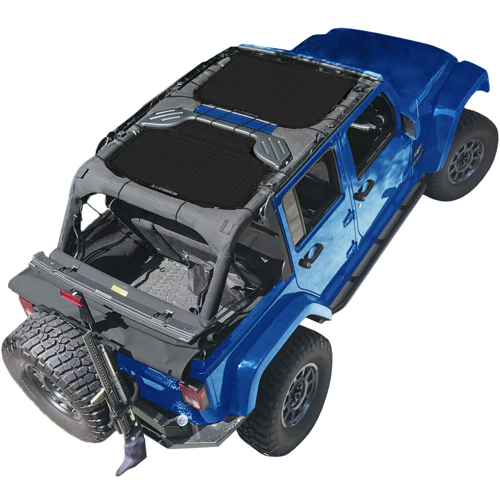 Alien Sunshade front view on Jeep Wrangler JKU showing clean fit and style benefit