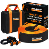ALL-TOP front view of recovery strap kit showing packed components and kit benefit