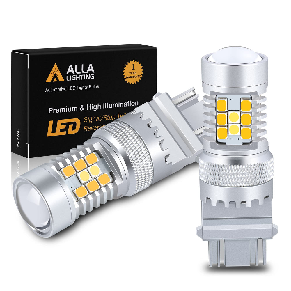 Alla Lighting front packaging showing dual-color benefits and model