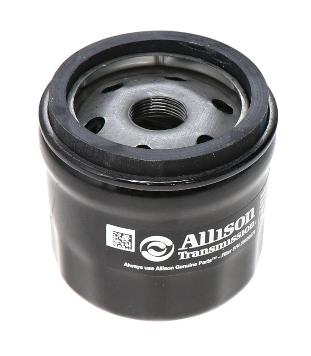 Allison filter front label showing OEM part number and ensures correct replacement