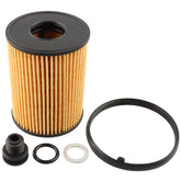 Allmotorparts oil filter front view showing label and fit benefits