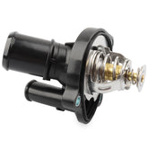 Allmotorparts thermostat housing front view showing mounting points and fit