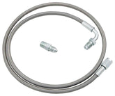 Allstar Performance clutch line front view showing chrome fittings and braided hose, durable connection
