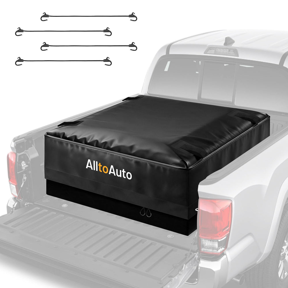 AlltoAuto front view showing full cargo bag and capacity benefit