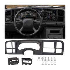 ALMULOO dash cover front view showing clean double-DIN fit and finish