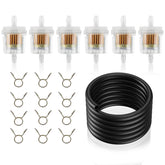 AloneGoer front view of filters hose and clamps showing ready-to-install kit