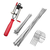 Alpha Rider front kit arrangement showing tool and all 20 clamps for complete repairs