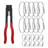 Alpha Rider pliers and 20 clamps displayed, durable kit for DIY repairs