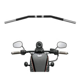Alpha Rider front view of 1-inch drag handlebar showing shape and stance benefit