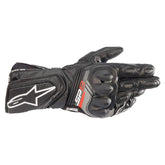 Alpinestars SP-8 V3 front view showing gauntlet cuff and sleek protection benefits