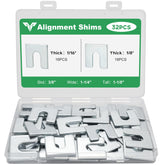 Alvktora front view of 32-piece shim kit showing box and contents for quick identification and convenience