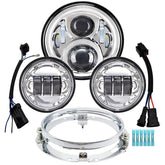 alyoned 7-inch headlight front view shows bright beam and improved road visibility