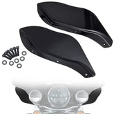 Amazicha front view installed on Harley fairing showing reduced wind exposure