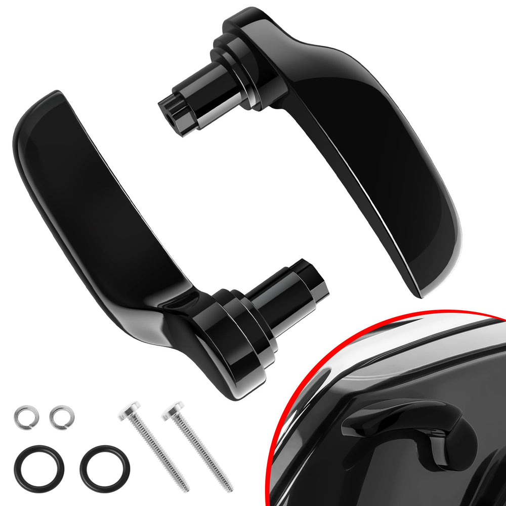 Amazicha front view of saddlebag latch kit showing sleek finish and enhanced styling