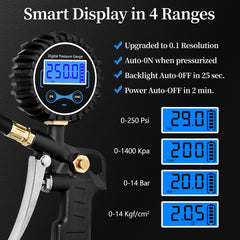 AmazStove Presta to Schrader adapters laid out showing multi-valve compatibility