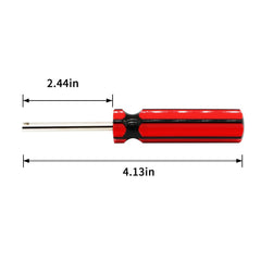 Amcarker tool in use removing a tire valve core showing quick roadside repair