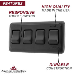 American Technology Components side profile of snap-on bezel for easy access and tidy finish