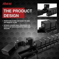 AMM rails mounted on a garage wall illustrating quick access and space-saving convenience