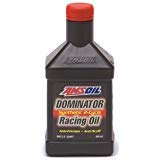 AMSOIL Dominator 1 quart bottle front view showing product and durable packaging benefit