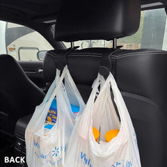 AMVOYOA installed on car back seat headrest keeping floor space clear and organized