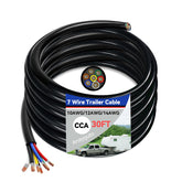 Anayguto front view of 30ft 7-wire cable showing full coiled harness and benefit of compact storage