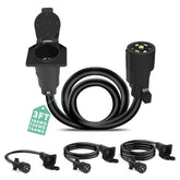 Anayguto front view of 7-way plug extension showing secure fit and easy hookup