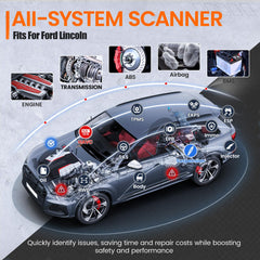 ANCEL FD500 connected to a Ford truck OBD port for on-vehicle testing