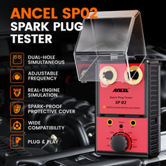 ANCEL SP02 dual plug ports side-by-side for direct spark comparison