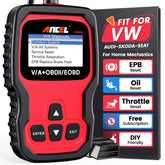 ANCEL VD500 front view showing compact housing and display, clear diagnostics at a glance