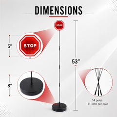 Andalus Brands assembled height scale showing adjustable rod up to 53 inches for fit