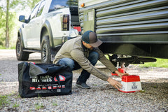 Andersen Hitches close-up of recessed 2.5-inch hole locking jack in place for safety