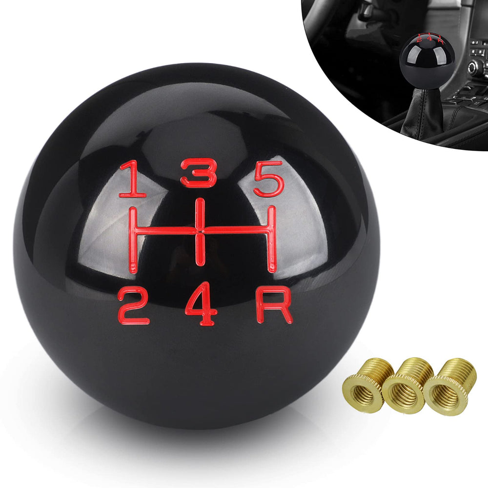 ANDO RACING front view of black resin shift knob showing sleek look and durable finish