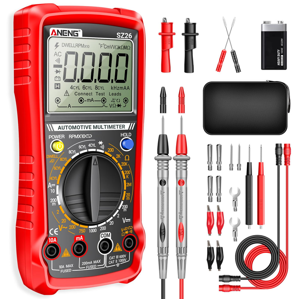 ANENG SZ26 front display showing measurements and modes for fast diagnostics