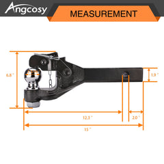 ANGCOSY close-up of lockable latch pin for secure towing and anti-loss benefit
